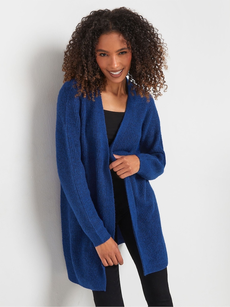 M&Co Blue Ribbed Cardigan - Image 1 of 5