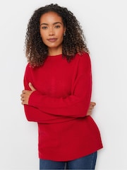 M&Co Red Funnel Neck Stitch Jumper - Image 2 of 5