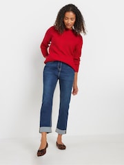 M&Co Red Funnel Neck Stitch Jumper - Image 3 of 5