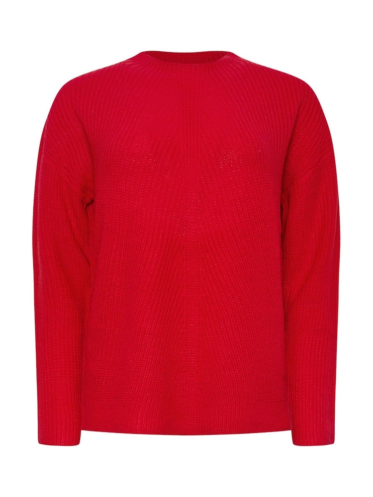 M&Co Red Funnel Neck Stitch Jumper - Image 5 of 5