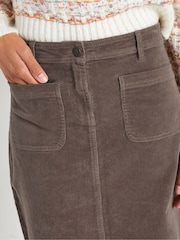 M&Co Brown Corduroy A-Line Skirt - Image 4 of 5