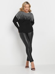 M&Co Black Studded Batwing Embellished Jumper - Image 2 of 6