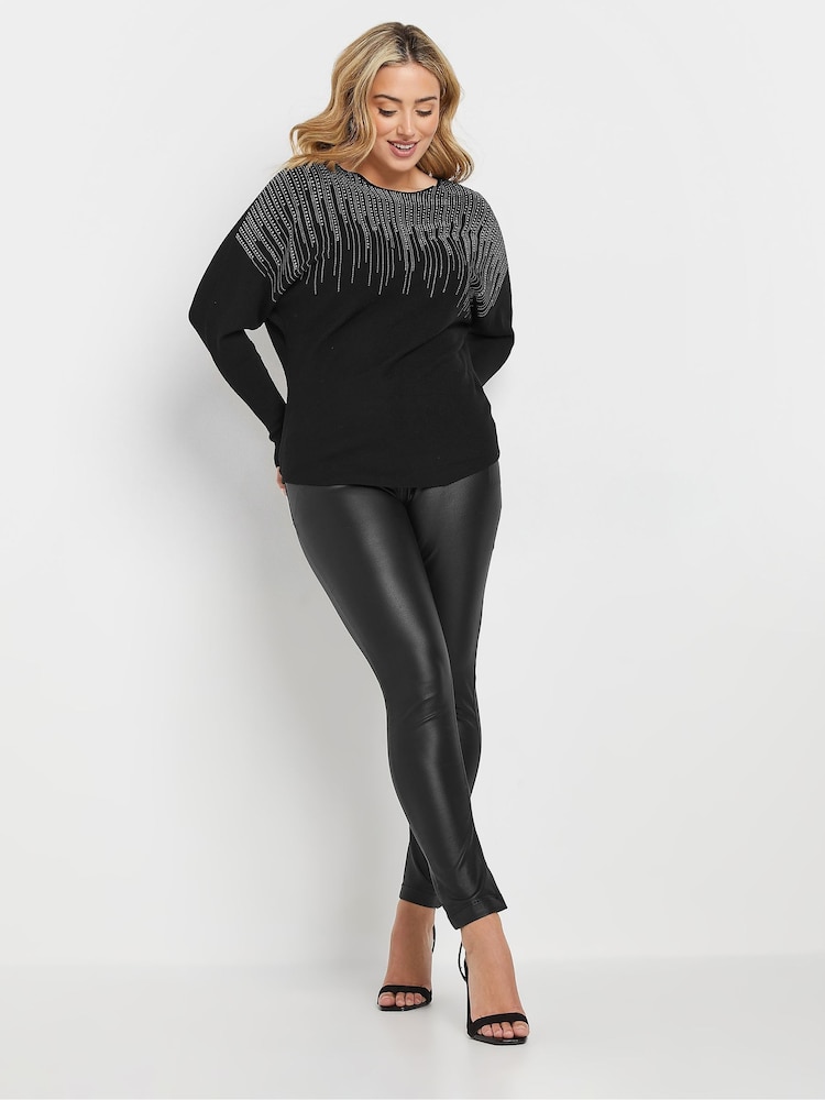 M&Co Black Studded Batwing Embellished Jumper - Image 2 of 6