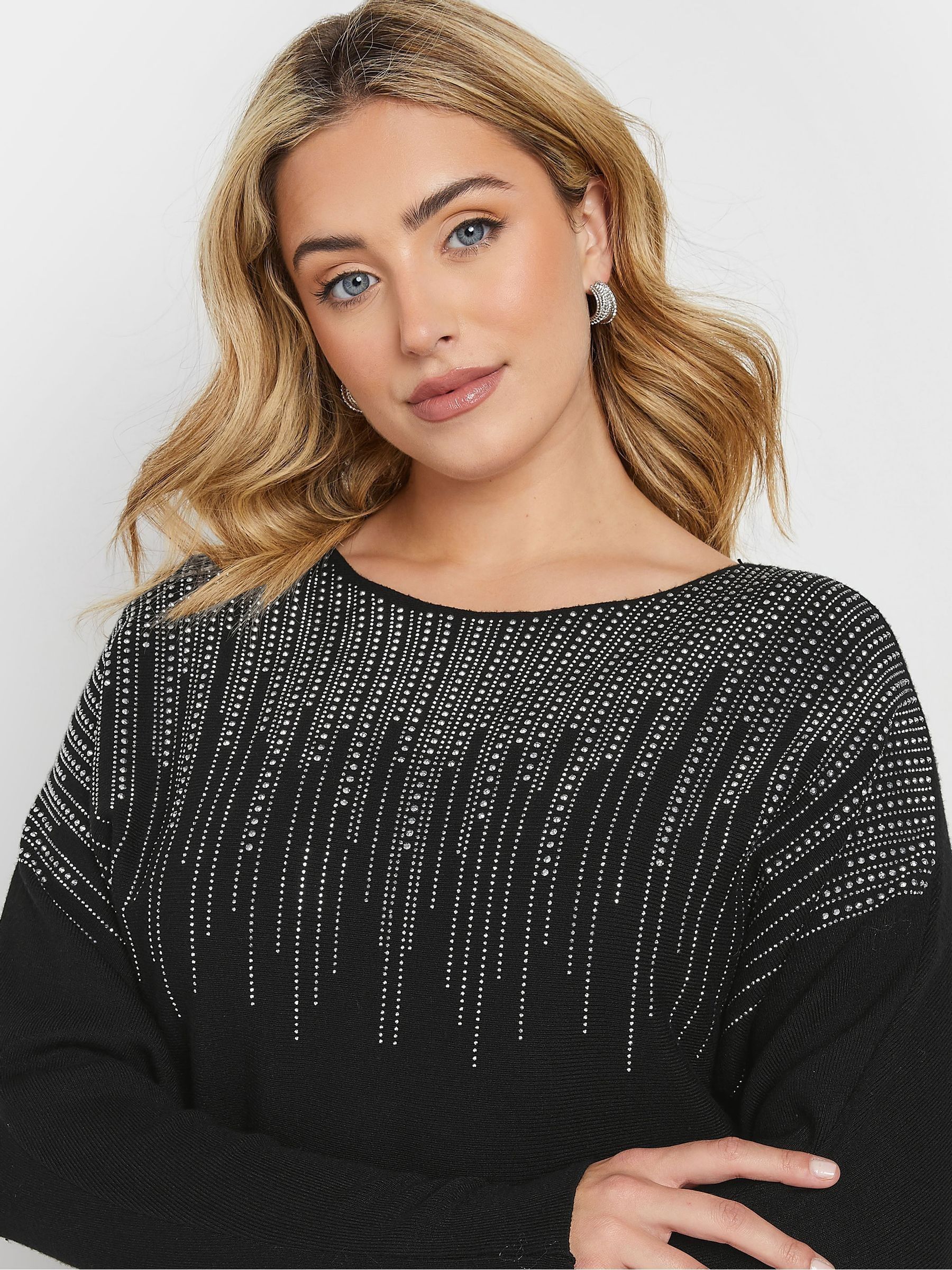 Buy M&Co Black Studded Batwing Embellished Jumper from Next South