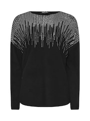 M&Co Black Studded Batwing Embellished Jumper - Image 6 of 6