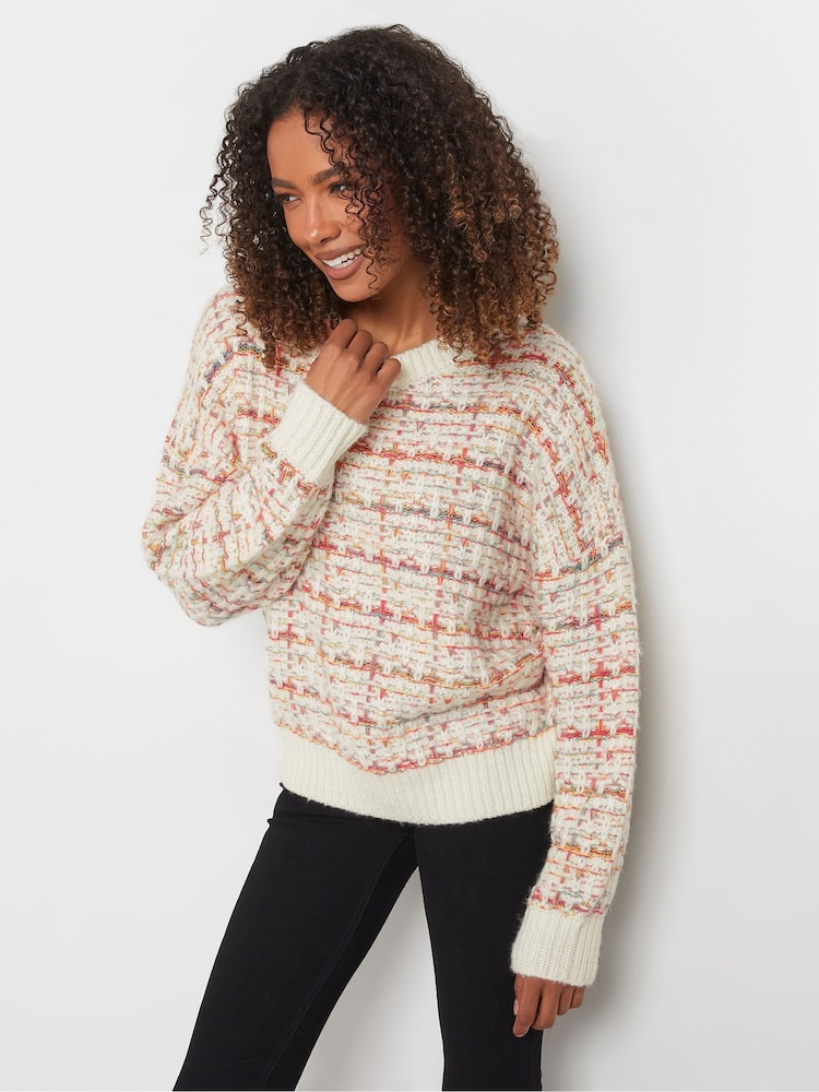 M&Co White Multi Basket Weave Jumper - Image 2 of 5