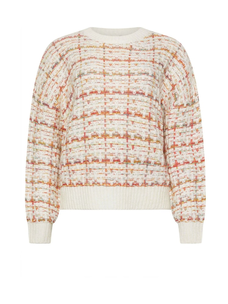 M&Co White Multi Basket Weave Jumper - Image 5 of 5 M&Co White Multi Basket Weave Jumper - Image 5 of 5