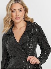 M&Co Black Sequin Biker Jacket - Image 4 of 5
