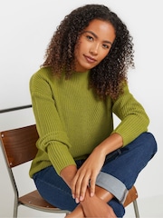 M&Co Green Funnel Neck Stitch Jumper - Image 1 of 5