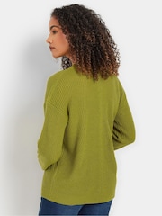 M&Co Green Funnel Neck Stitch Jumper - Image 4 of 5