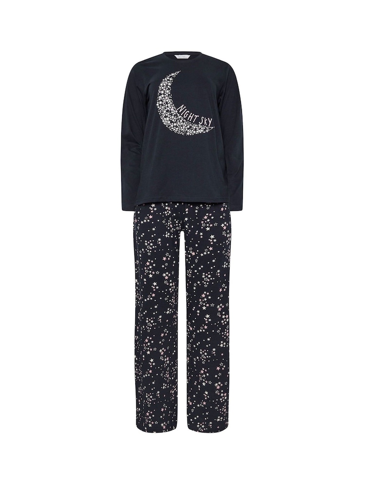 M&Co 100% Cotton Night Sky Long Sleeve Wide Leg Set - صورة 5 من 5