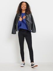 M&Co Blue Funnel Neck Stitch Jumper - Image 2 of 5