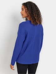 M&Co Blue Funnel Neck Stitch Jumper - Image 3 of 5