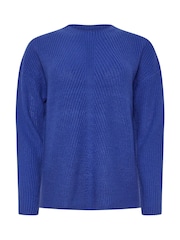 M&Co Blue Funnel Neck Stitch Jumper - Image 5 of 5