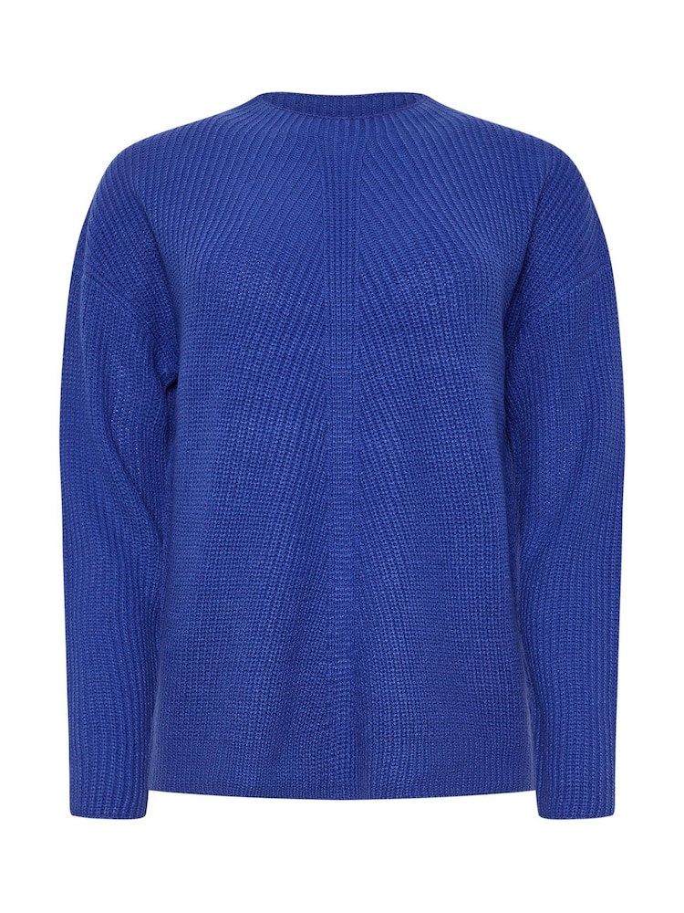 M&Co Blue Funnel Neck Stitch Jumper - Image 5 of 5