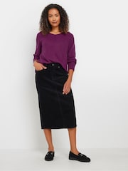 M&Co Purple V-Neck Stitch Jumper - Image 2 of 4