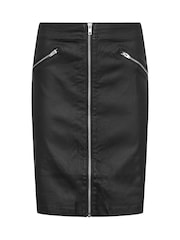 M&Co Black Coated A Line Zip Skirt - Image 5 of 5