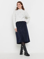 M&Co Blue Corduroy Full Midi Skirt - Image 2 of 6