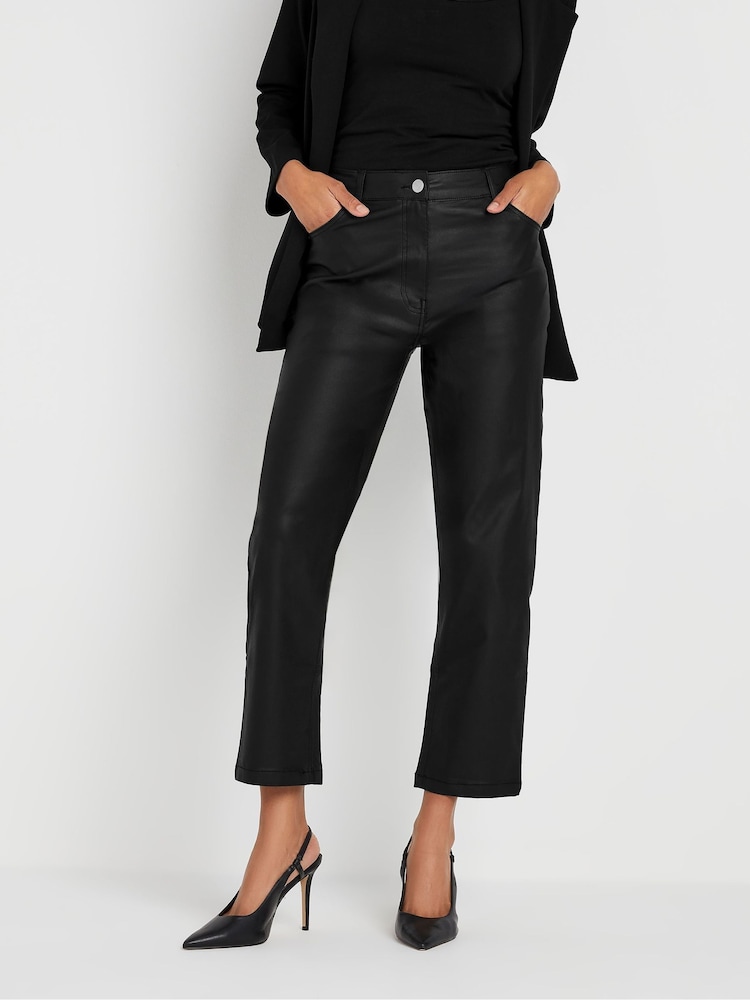 M&Co Black Coated Straight Leg Jeans - Image 1 of 5
