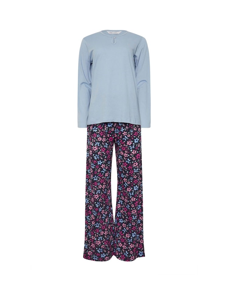 M&Co – Pyjama-Set mit langem Arm, weitem Bein und Winterblumenmuster aus 100 % Baumwolle - Bild 5 von 5 M&Co – Pyjama-Set mit langem Arm, weitem Bein und Winterblumenmuster aus 100 % Baumwolle - Bild 5 von 5