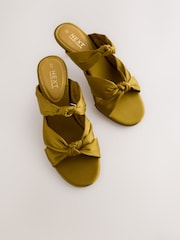 Green Forever Comfort® Round Toe Twist Detail Low Heel Mules - Image 10 of 10