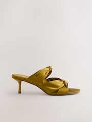 Green Forever Comfort® Round Toe Twist Detail Low Heel Mules - Image 6 of 10