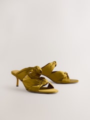 Green Forever Comfort® Round Toe Twist Detail Low Heel Mules - Image 7 of 10