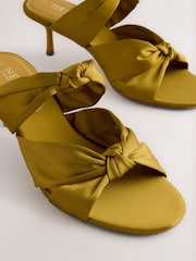 Green Forever Comfort® Round Toe Twist Detail Low Heel Mules - Image 8 of 10