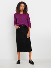 M&Co Black Corduroy Longline Skirt - Image 2 of 5