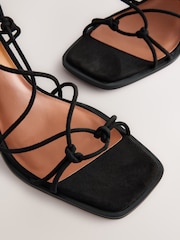 Black Forever Comfort® Square Toe Wrap Block Heel Sandals - Image 7 of 9