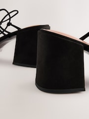 Black Forever Comfort® Square Toe Wrap Block Heel Sandals - Image 9 of 9