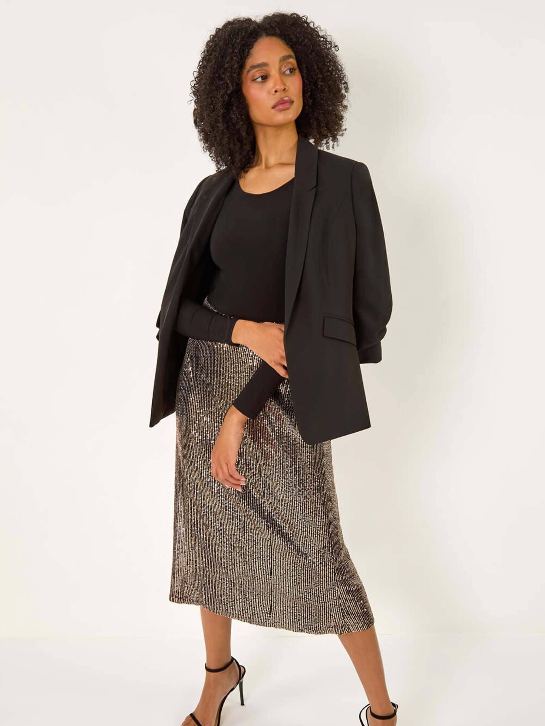 激安単価で Buy USA Next from Skirt Sequin Hem Fluted Metallic Roman DJ機材