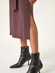 Roman Red Geometric Shirt Midi Dress - Image 5 of 5