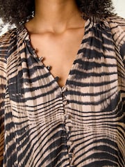 Roman Natural Metallic Shimmer Print Blouse - Image 5 of 5