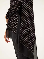 Roman Pink Glitter Spot Print Chiffon Hem Tunic Top - Image 6 of 6