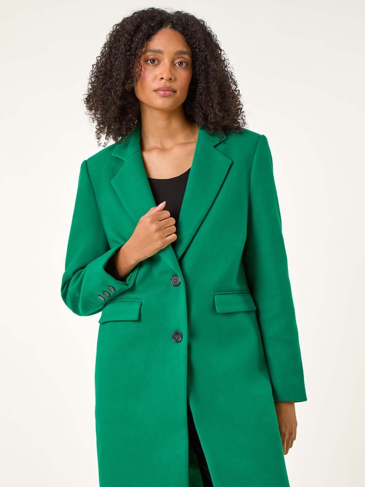 Roman Green Tailored Single Breasted Coat - Image 2 of 5