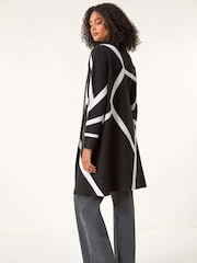 Roman Black Abstract Patterned Cardigan - Image 3 of 5