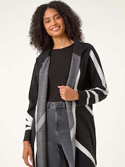 Roman Black Abstract Patterned Cardigan - Image 4 of 5