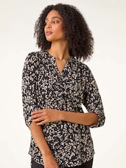 Roman Grey Stretch Animal Print Shirt - Image 3 of 6