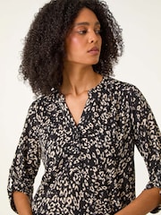 Roman Grey Stretch Animal Print Shirt - Image 5 of 6