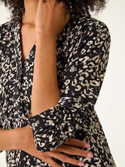 Roman Grey Stretch Animal Print Shirt - Image 6 of 6