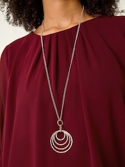 Roman Red Chiffon Banded Hem Pleated Top - Image 5 of 5