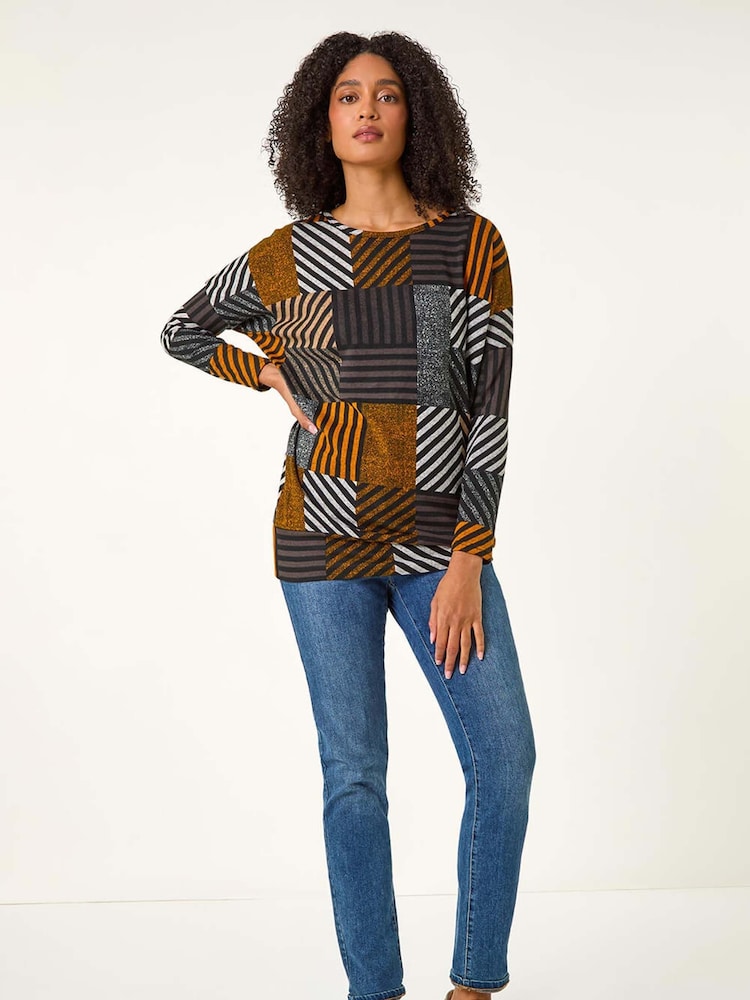 Naranja - Roman Contrast Stripe Top - Imagen 1 de 5 Naranja - Roman Contrast Stripe Top - Imagen 1 de 5
