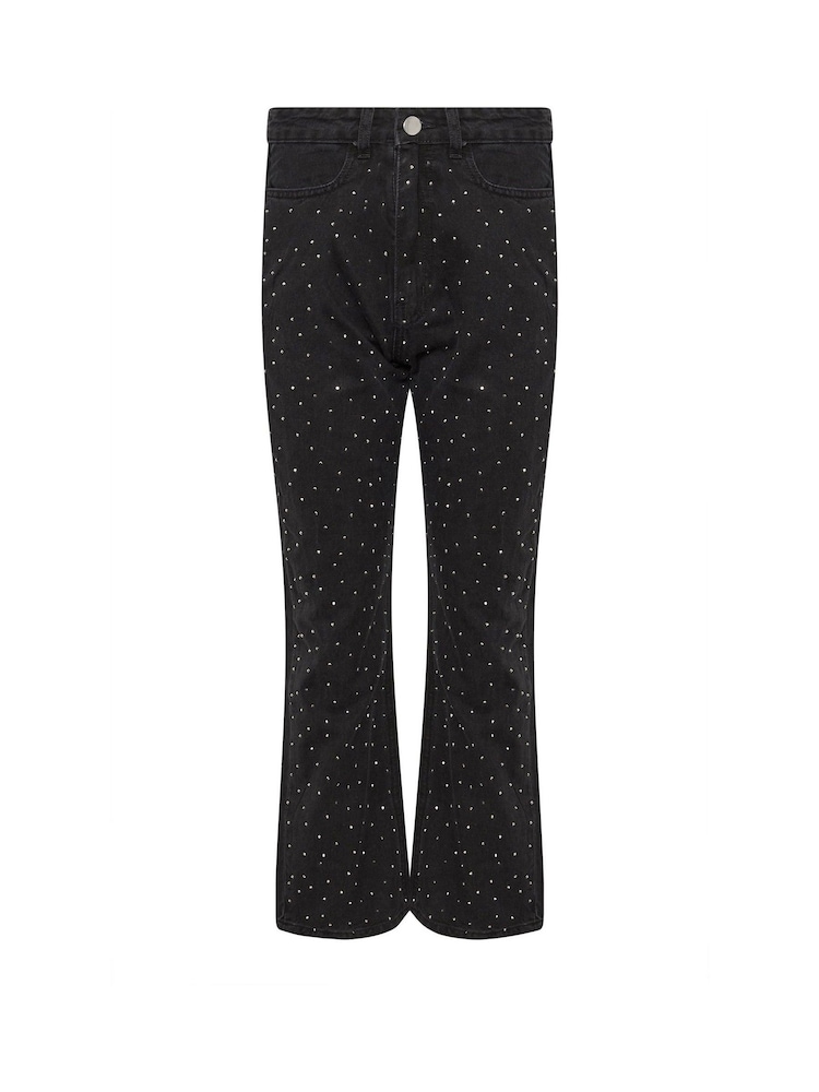 PixieGirl Petite Black All-Over Studded 100% Cotton Jeans - Image 5 of 5