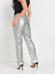 PixieGirl Petite Silver 100% Cotton Silver Straight Leg Jeans - Image 3 of 5