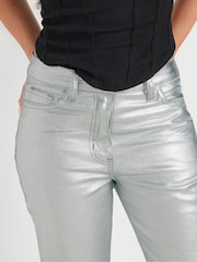 PixieGirl Petite Silver 100% Cotton Silver Straight Leg Jeans - Image 4 of 5