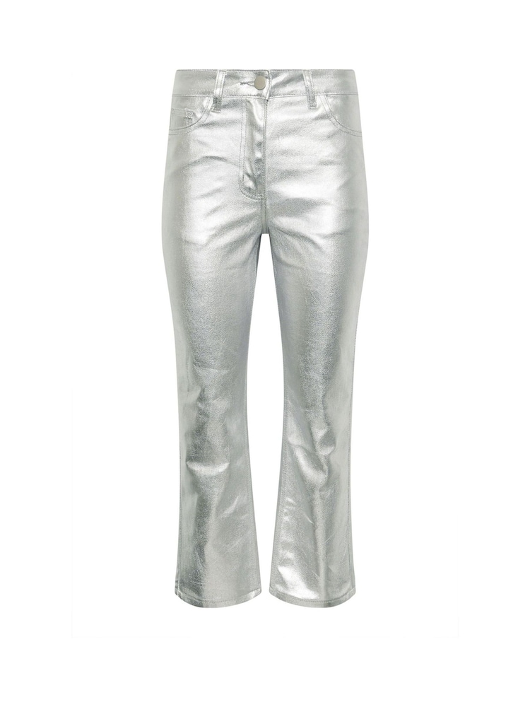 PixieGirl Petite Silver 100% Cotton Silver Straight Leg Jeans - Image 5 of 5