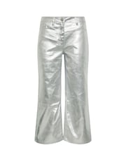 PixieGirl Petite Silver 100% Cotton Silver Wide Leg Jeans - Image 5 of 5