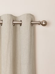 Natural Brushed Stripe Lined Eyelet Curtains - Image 1 of 5