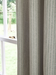 Blue Brushed Stripe Lined Eyelet Curtains - Image 3 of 5